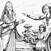 Yayati-Devyani-Sharmistha | Mahabharata paintings